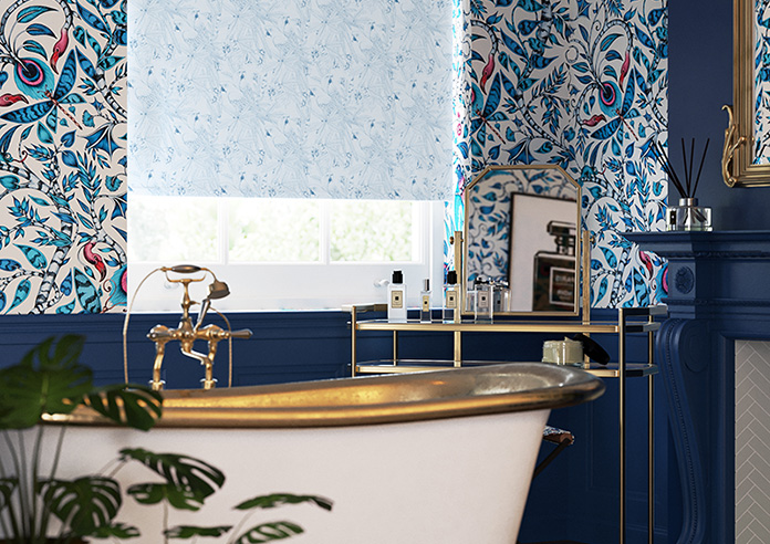Peruvian Parrots, Mica Blue - Twist&Fit Roller Blind - Image 5